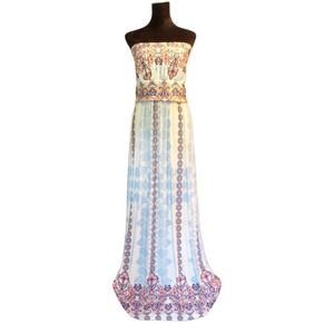 NWT, Royal Roots Boho Strapless Maxi Dress, Size XXL